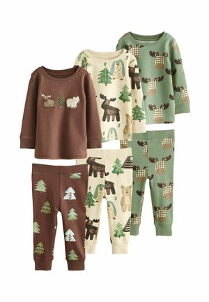 SNUGGLE 3 PACK SET - Nachtwäsche Set - teal/ecru animal