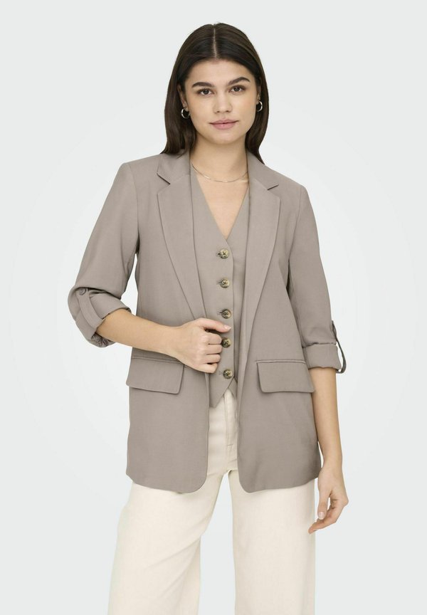 LOCKER GESCHNITTEN REVERSKRAGEN - Kurzmantel - fungi