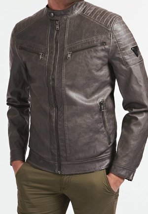 Imitatieleren jas - grey