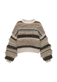 CONTRAST STRIPED - Trui - brown