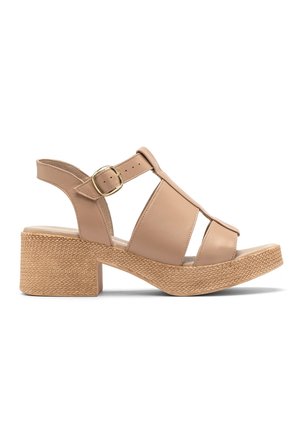 High heeled sandals - beige