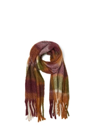 FRINGED WITH CHECKED PATTERN - Sciarpa - orange/red