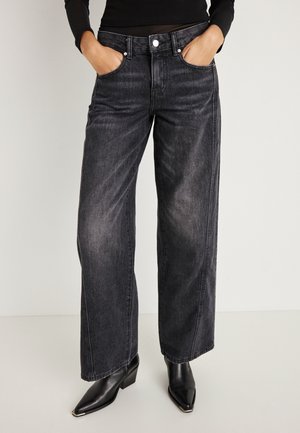 LOW FRONT SEAM - Wide Leg - offblack