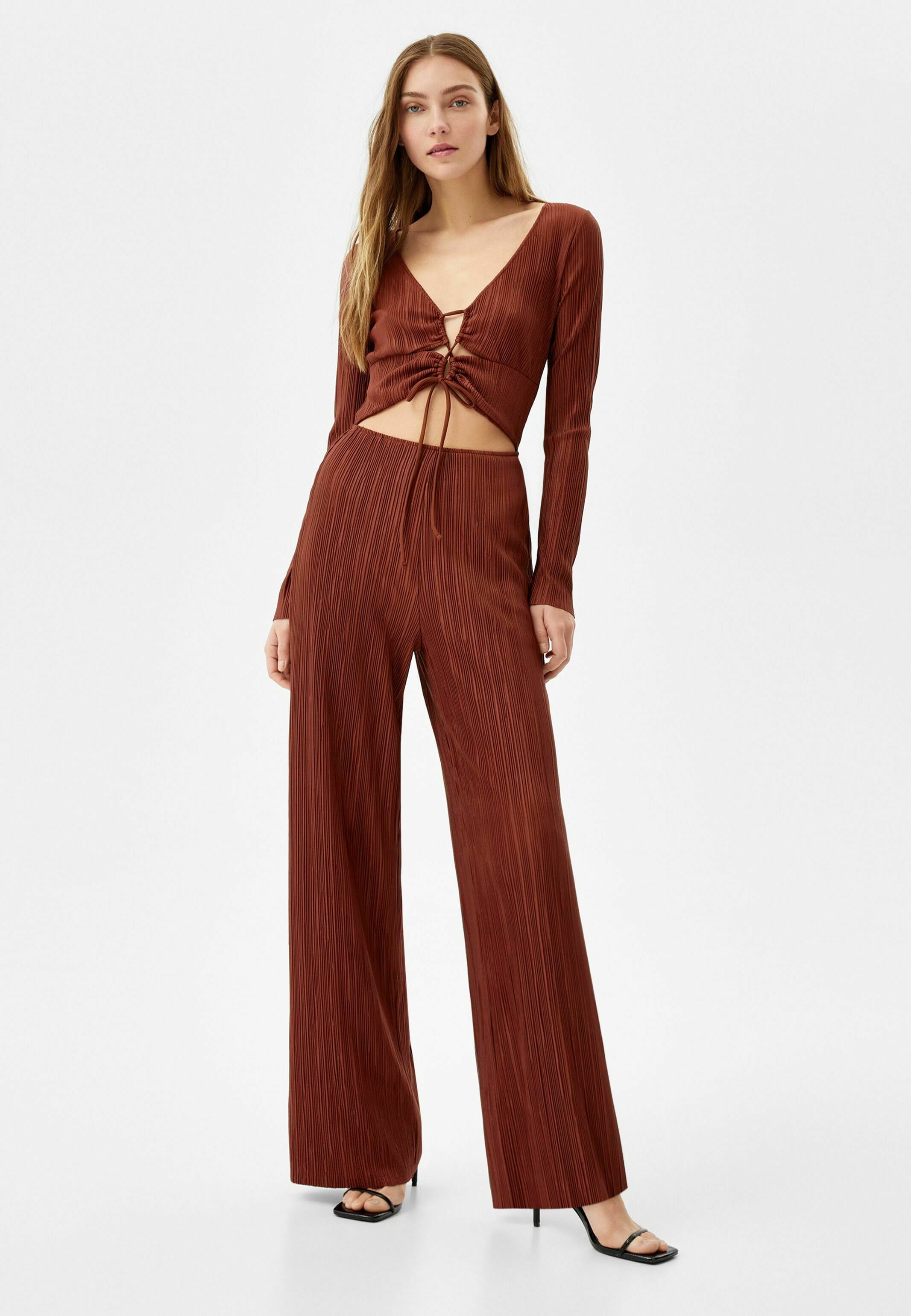 Bershka LONG SLEEVE - Tuta jumpsuit - brown/marrone - Zalando
