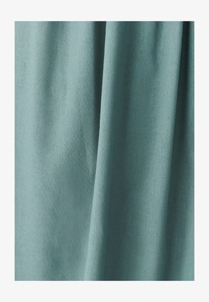 Teal fabric with a soft texture, displaying subtle folds and a smooth finish. Material appears lightweight and slightly lustrous.