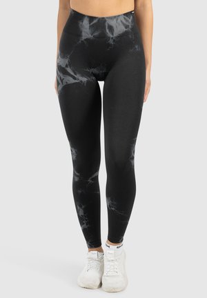 Smilodox LEGGINGS SEAMLESS BATIK WASH SRUNCH HIGH WAIST BECCI - Leggings - schwarz