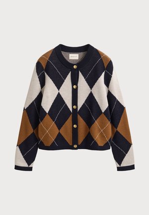 GANT, ARGYLE C NECK - Жилетка - evening blue
