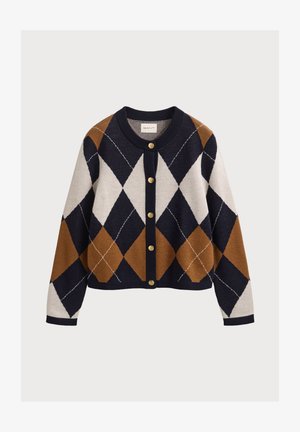 GANT, ARGYLE C NECK - Жилетка - evening blue