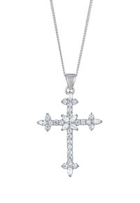 Elli CHUNKY SPARKLING CROSS - Halskæder - silberfarben