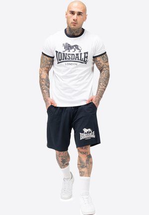Lonsdale SET NORMALE PASSFORM MAIST - Pantalones deportivos - white dark navy