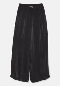 IRIDESCENT WIDE LEG PANTS - Kelnės - black