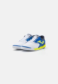 Joma CANCHA - Botines de fútbol sala - white/blue/yellow