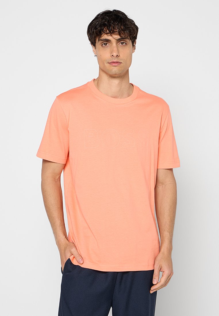 Boss T-shirt print abrikoos Boss T-shirt print abrikoos