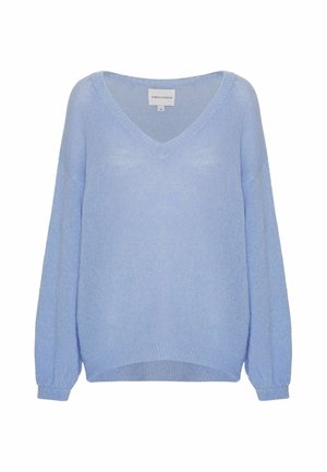 AMERICANDREAMS SILJA - Pullover - light blue w coral red letters dream