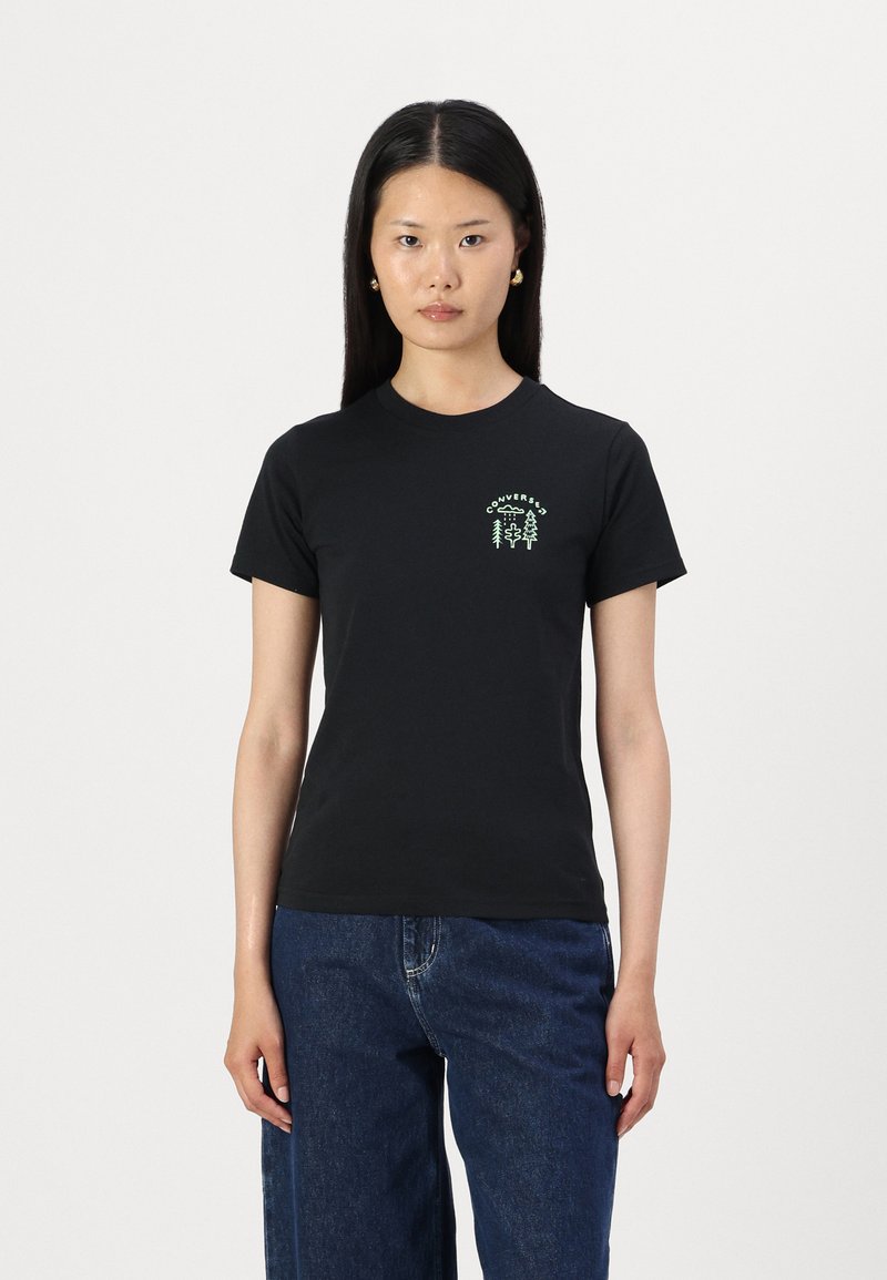 Converse - FOREST ART TEE - T-shirt imprimé - black, Agrandir