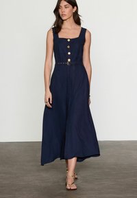 Next REGULAR FIT - BELTED SQUARE NECK MIDI - Särkkleit - navy blue