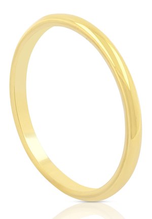 Goldfarbener Metallbandring, glatte Oberfläche, runde Form, polierter Textur, ohne Verzierungen oder Muster, einfaches und elegantes Design.