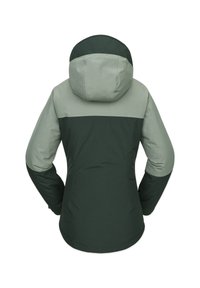 Zweifarbige Jacke mit einem dunkelgrünen unteren Abschnitt und einem hellgrünen oberen Abschnitt. Ausgestattet mit Kapuze und einer sportlichen Passform.