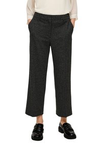 s.Oliver BLACK LABEL GEMUSTERTE - Broek - schwarz