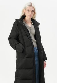 VILA VISTARI LONG COAT - Páperový kabát - black beauty