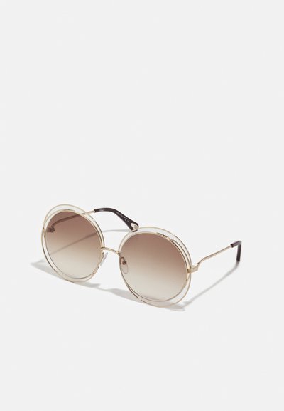 CHLOÉ CARLINA OVERSIZED ROUND METAL SUNGLASSES - Sonnenbrille - gold-coloured/brown