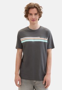 TOM TAILOR KURZARM - Triko s potiskem - grau