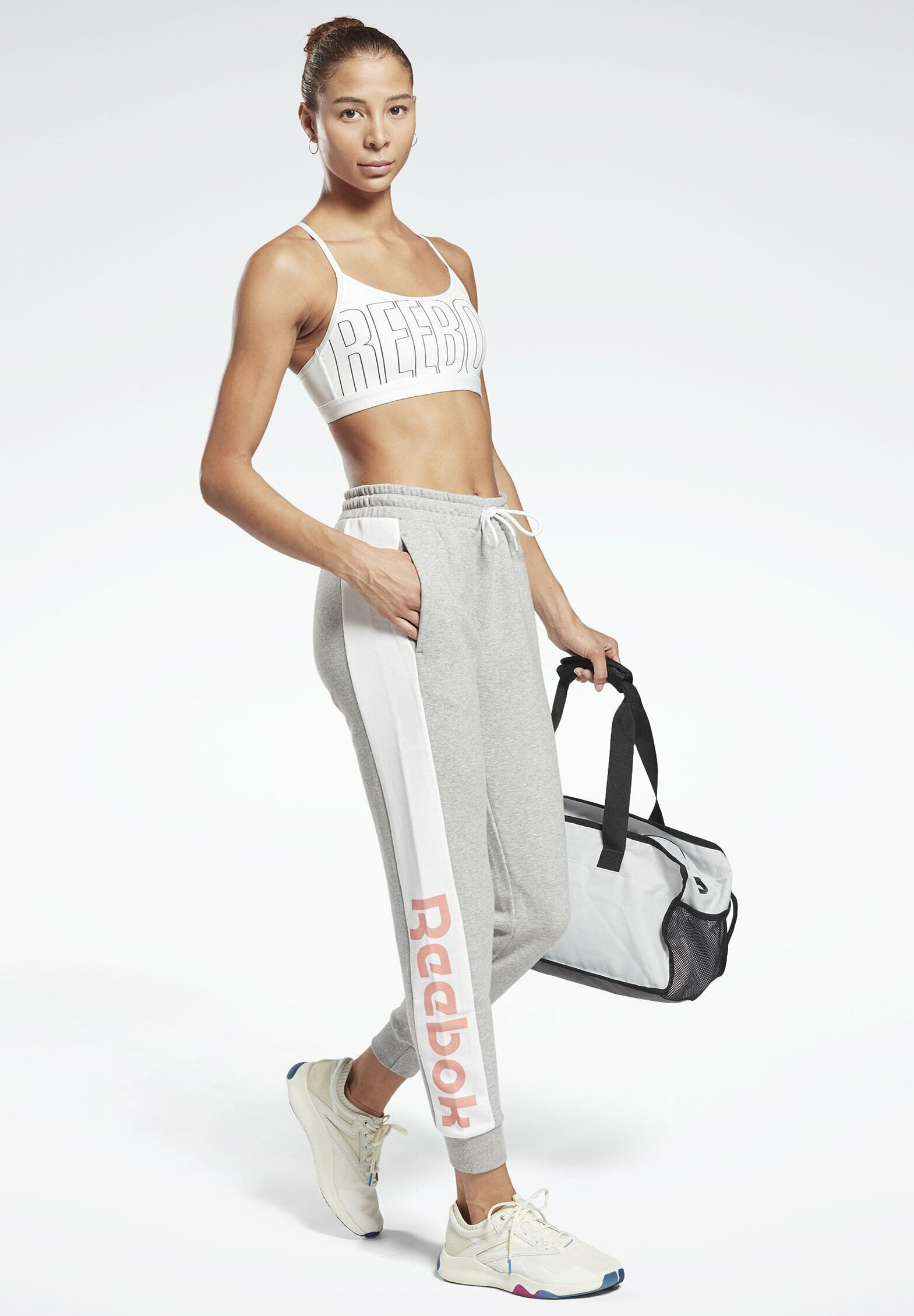 Reebok LINEAR LOGO ELEMENTS WORKOUT - Tracksuit bottoms - grey -  Zalando.co.uk
