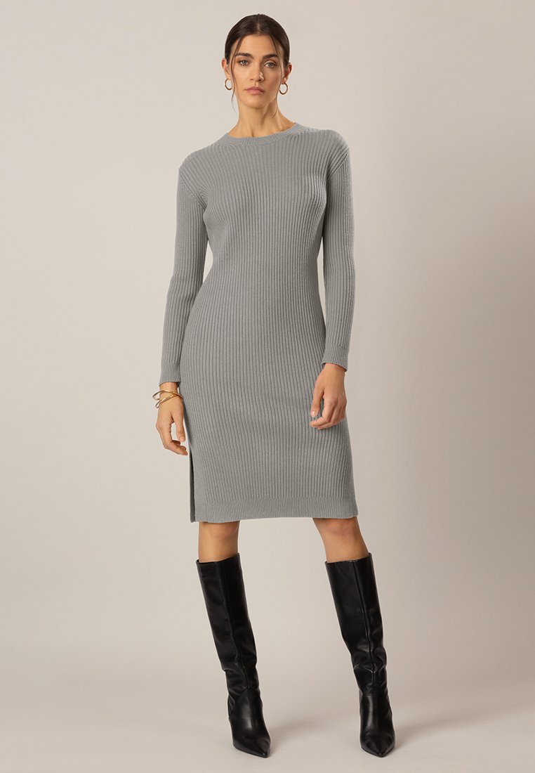 Apart Gebreide jurk grijs
