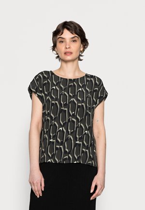 FELGA ETHNO - Print T-shirt - black oliv