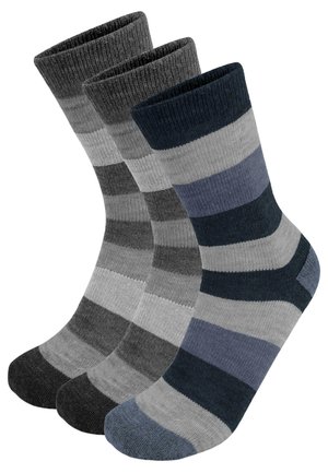 Normani 6 PAAR ALPAKA BREITGESTREIFT - Socken - anthrazit anthrazit marine