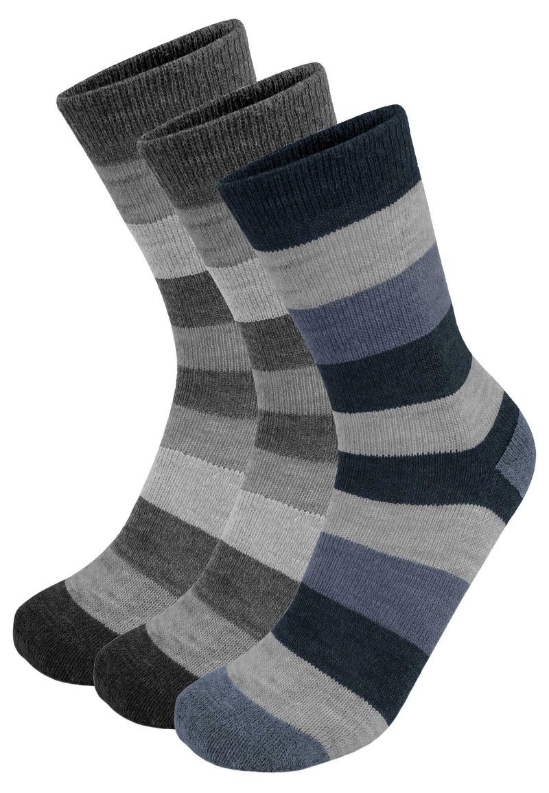 Normani 6 PAAR ALPAKA BREITGESTREIFT - Socken - anthrazit anthrazit marine