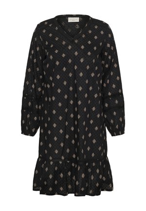 Kaffe Curve, KCWILY DRESS - Jurk - black gray vintage baroque