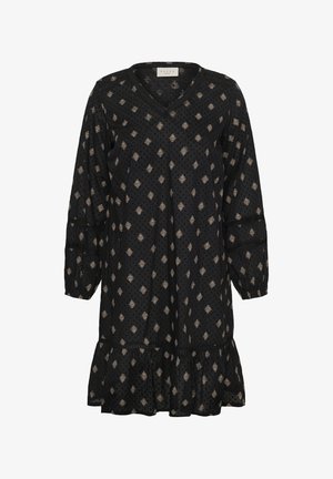 Kaffe Curve, KCWILY DRESS - Jurk - black gray vintage baroque