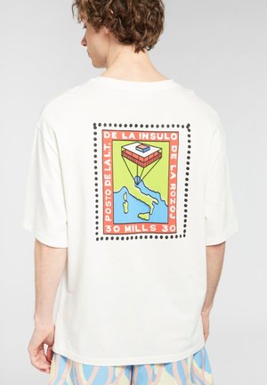 UNISEX CON ITALIA FRONTE/RETRO TRNPOPLAB - T-shirt con stampa - bianco lana