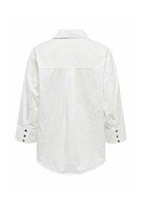 Chemise blanche à manches longues avec pli au dos, col classique et poignets boutonnés vue de dos.