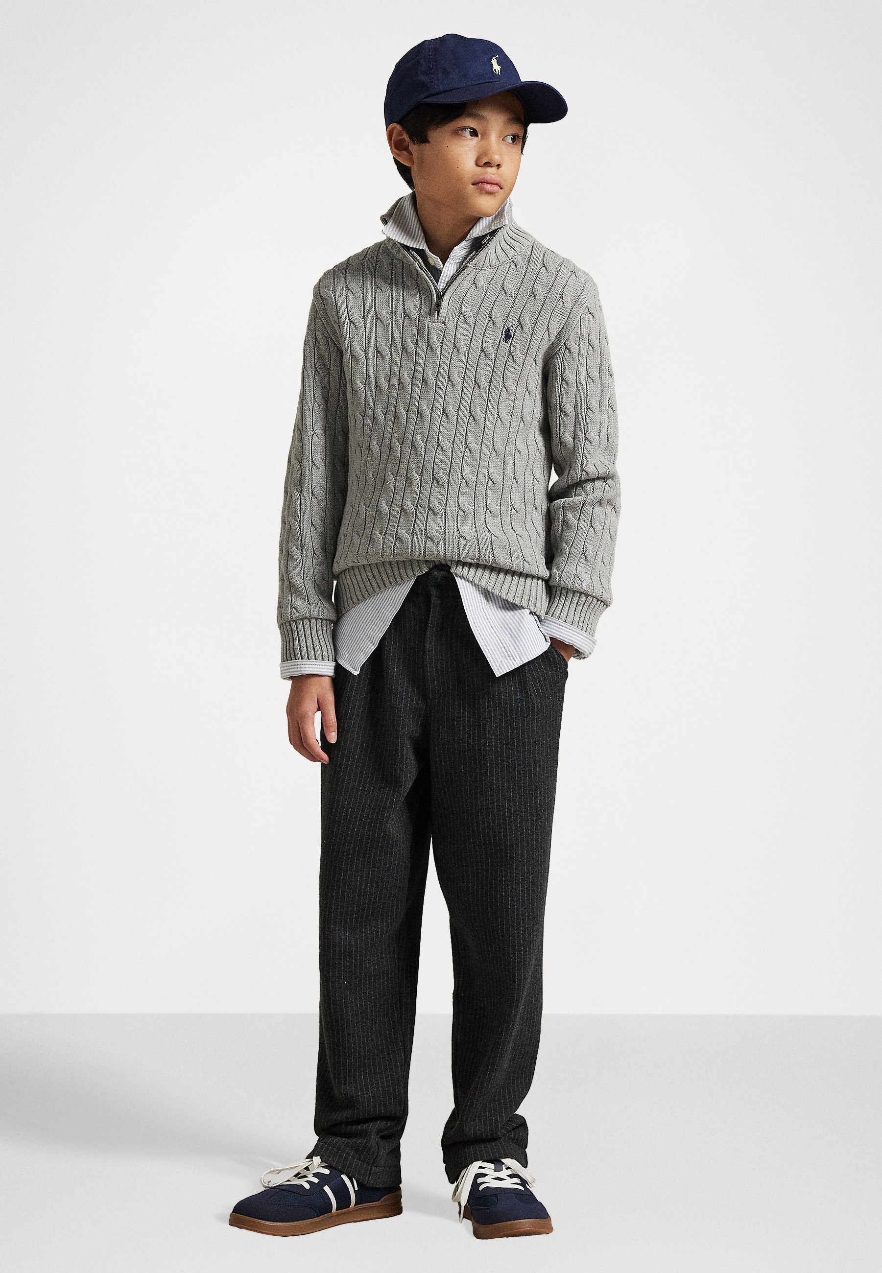 Polo Ralph Lauren CABLE-KNIT COTTON QUARTER-ZIP SWEATER 7-14Y