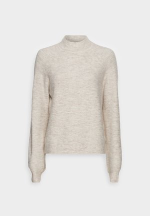 COZY MOCK NECK - Jumper - creme beige melange