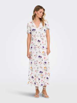 ONLY, ONLCHIANTI S/S LONG DRESS WVN NOOS - Vestito lungo - cloud dancer