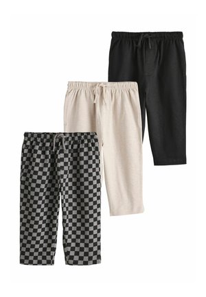 REGULAR FIT - JOGGERS 3 PACK - Nohavice - black cement and checkerboard