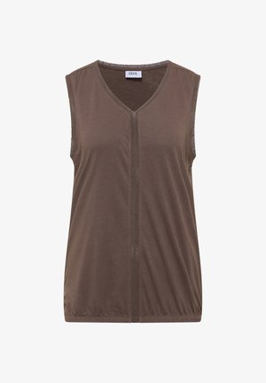 Cecil, TOP WITH V-NECK AND CROCHET TAPE - Top - urban taupe