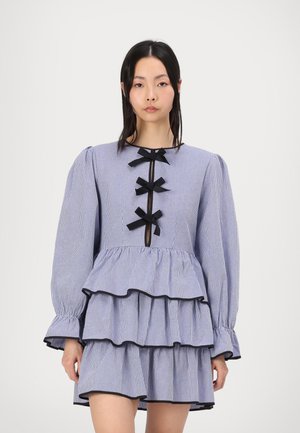 STORK STRIPE MINI DRESS - Vestito casual - blue