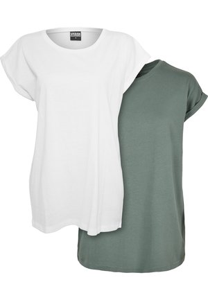 Urban Classics, EXTENDED SHOULDER 2-PACK - T-shirt basique - white paleleaf
