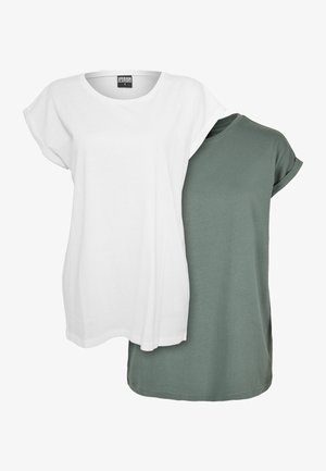 Urban Classics, EXTENDED SHOULDER 2-PACK - T-shirt basique - white paleleaf