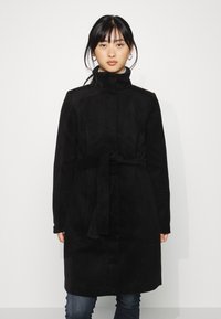 VILA Petite VIPOKU HIGH NECK COAT - Casaco clássico - black