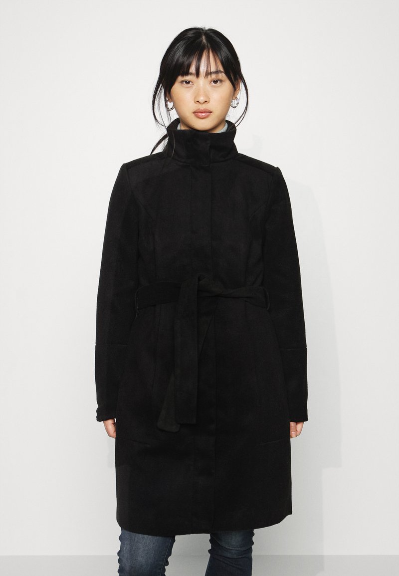VILA Petite VIPOKU HIGH NECK COAT - Casaco clássico - black