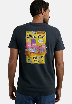 SHRIMPSONS BACK ARTIST - Print T-shirt - navy