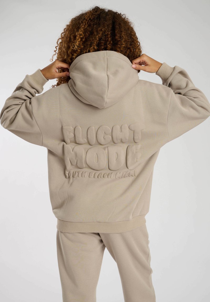 South Beach FLIGHT MODE BACK GRAPHIC - Jersey con capucha - stone