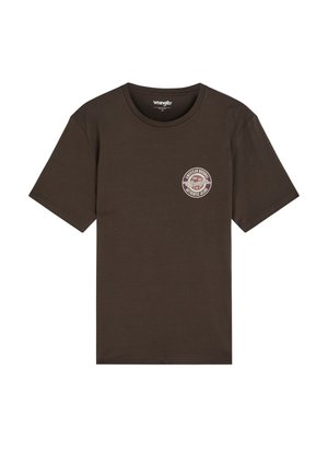 Wrangler, SMALL AMERICANA TEE - Тениска с щампа - chocolate torte