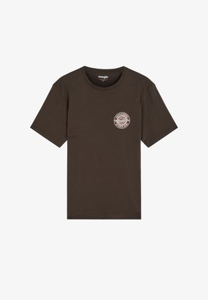 Wrangler, SMALL AMERICANA TEE - Тениска с щампа - chocolate torte
