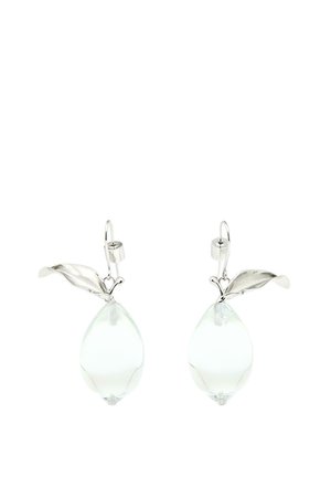 GLASS AMBER TEARDROP - Ohrringe - silver-coloured